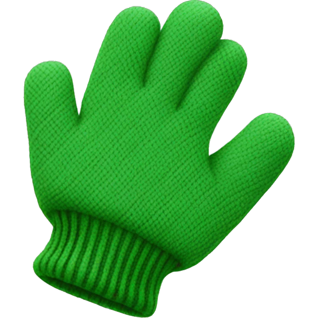Green woolen gloved ha emoji