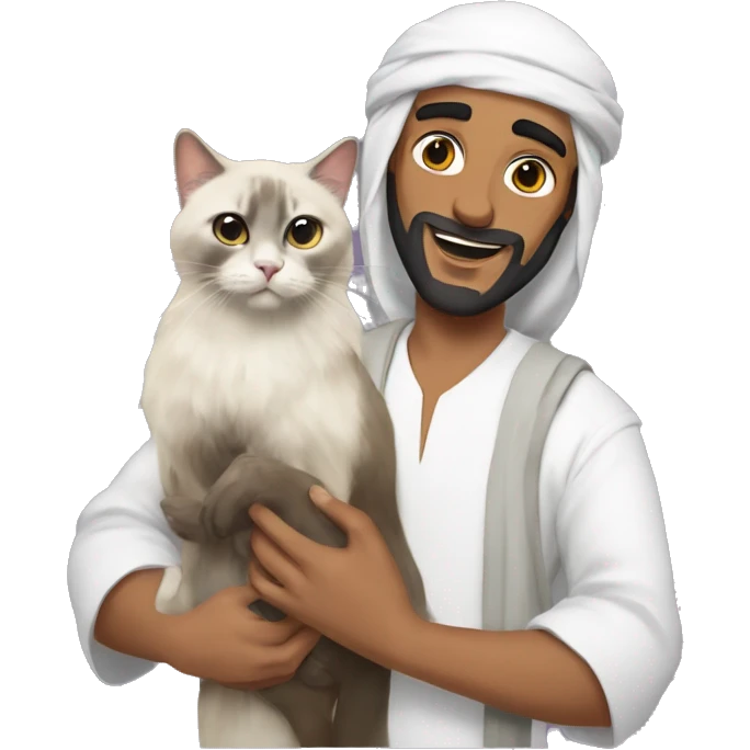 Sheikh holding Abu Aladdin’s monkey + Birman cat emoji