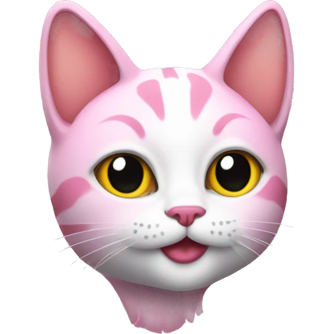 Cat wearing pink funky  emoji