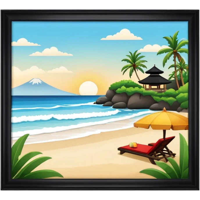 bali beach framed picture emoji