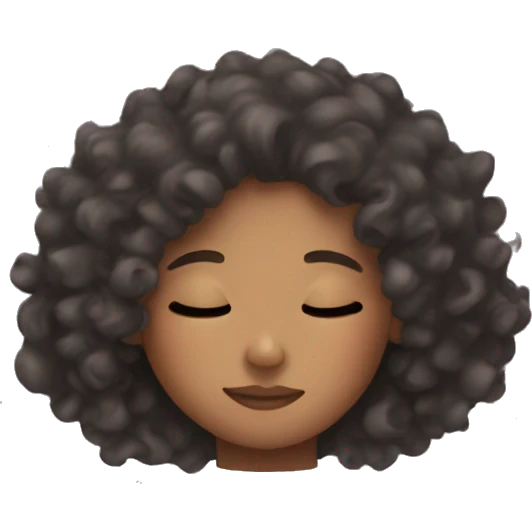 girl with curly hair sleeping  emoji