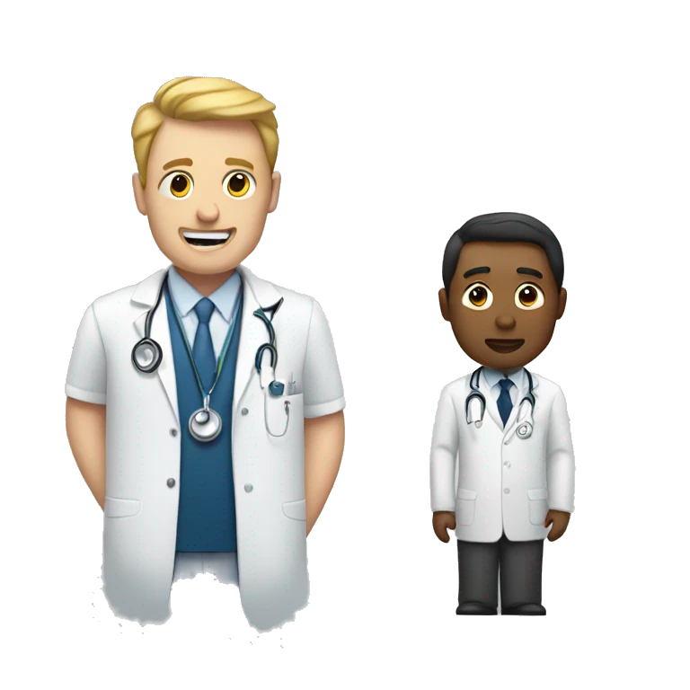 man with suit talking to a doctor emoji