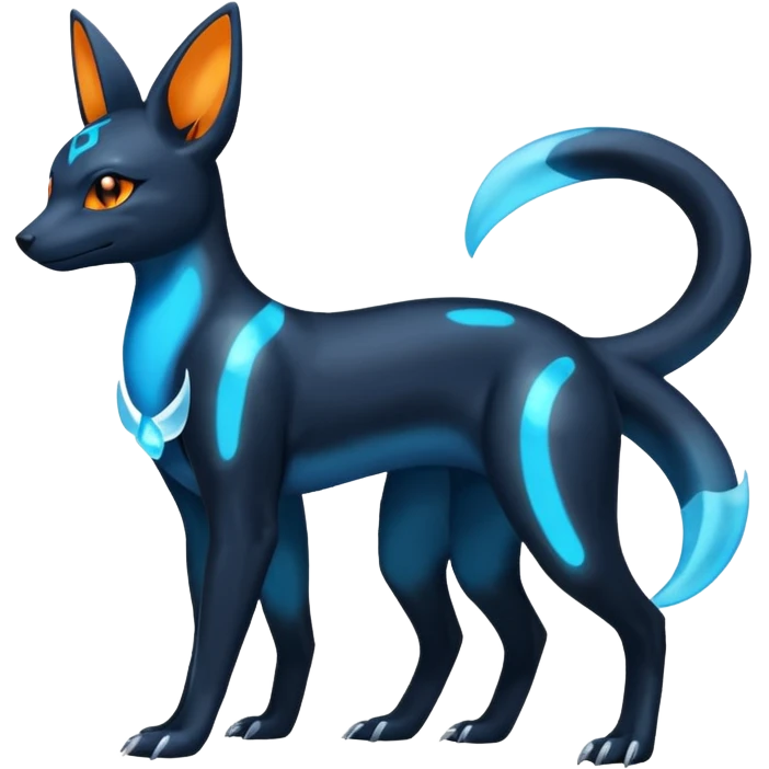 Shiny Aural Umbreon-Amaura-Salandit-Fakémon-fusion (full body) emoji