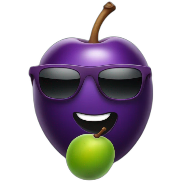 Plum with sunglasses emoji