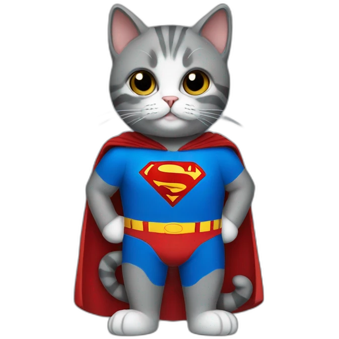 cat wearing a superman dress emoji