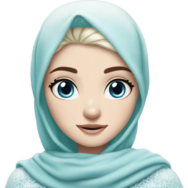 Hijabi elsa princess freckless blue eyes  emoji