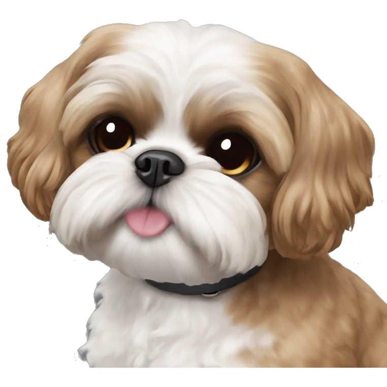 Shih tzu sitting next to Devon Rex  emoji