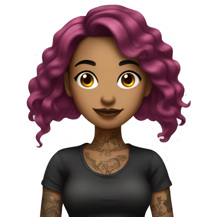 Tattoo girl Black hair  emoji