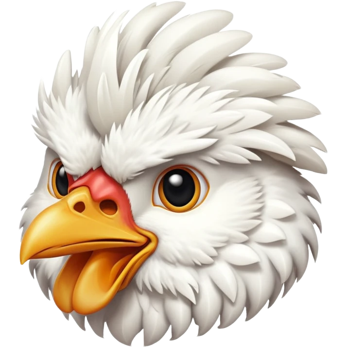 cheerful white chicken head emoji