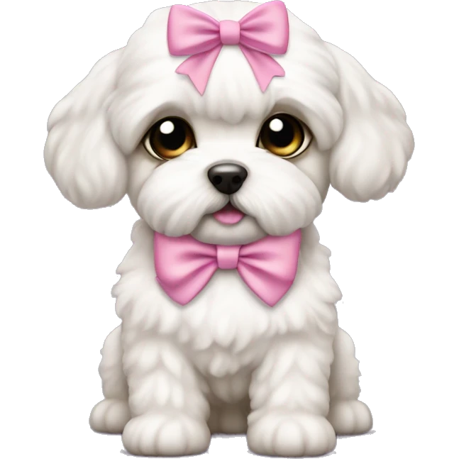 Schichon puppy pink bow emoji