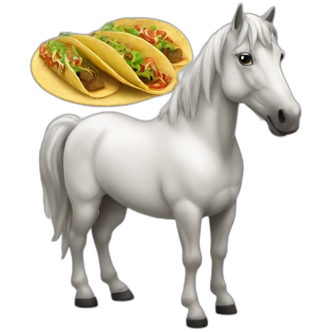 Un cheval qui mange un tacos  emoji