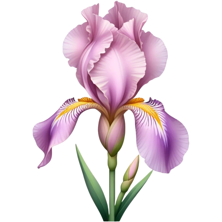 single Soft Pink Iris, straight stem emoji