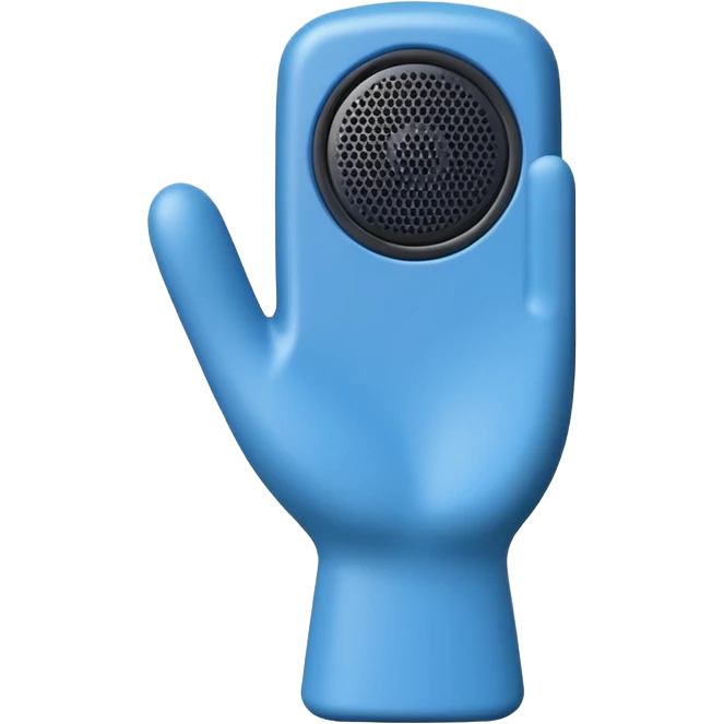 small blue hand speaker emoji