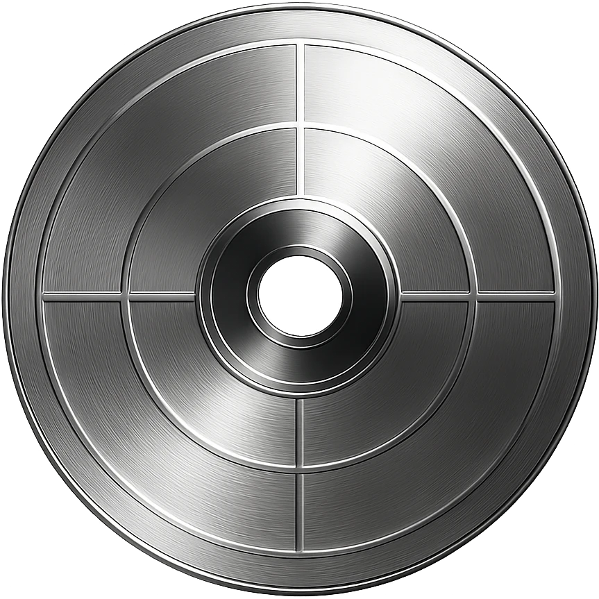 A minimalist CD disc with geometric pattern, glowing effect, pink color emoji
