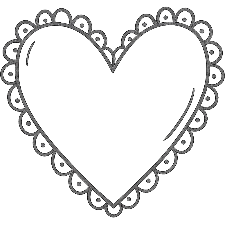 coquette style white icon, heart motif, soft and elegant, delicate lace accents emoji