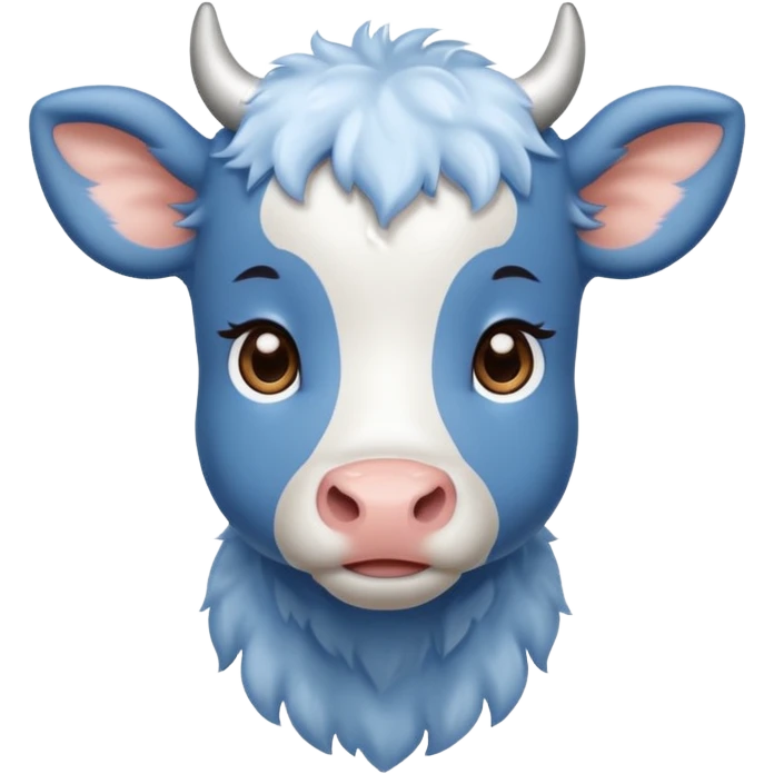 Vaca tierna azul emoji