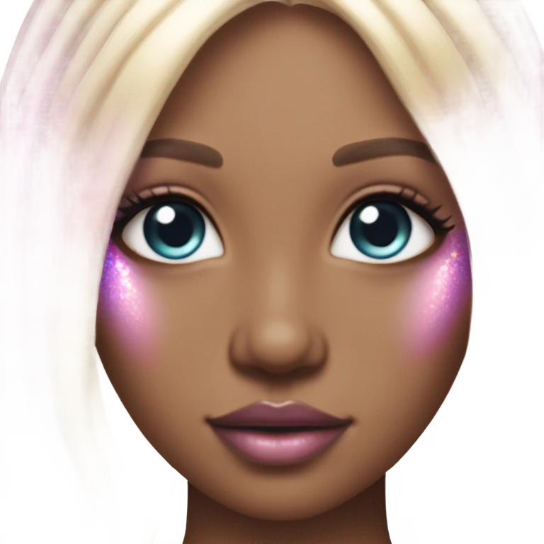 mermaid, model, magical, blonde hair, pink lips, iridescent, mystical, shiny, holographic, straight hair with highlights, scales  emoji