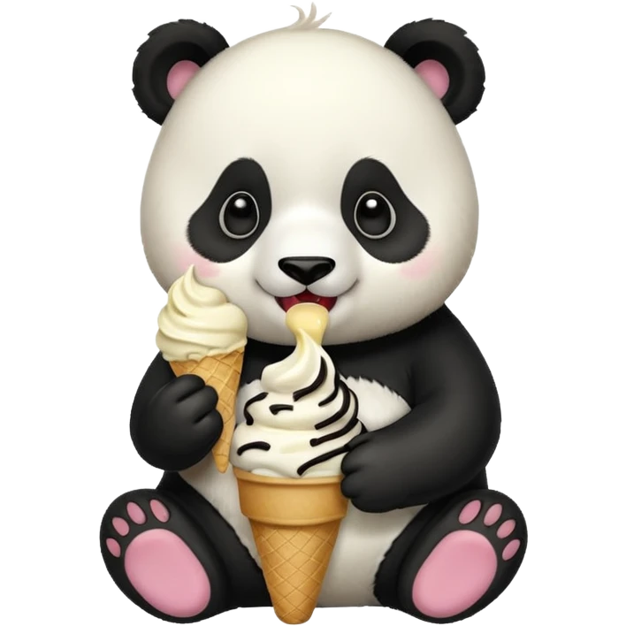 Panda eating ice cream emoji