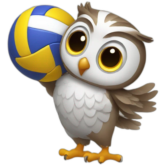 Owl playing volleyball emoji