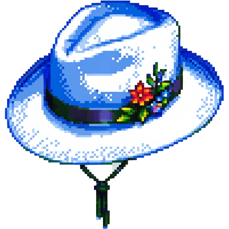 Синяя панамка со шнурком, no background emoji
