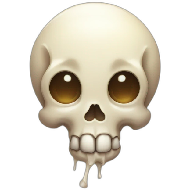 Cute kawai happy skull emoji