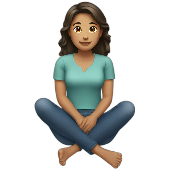 woman sitting down showing feet emoji