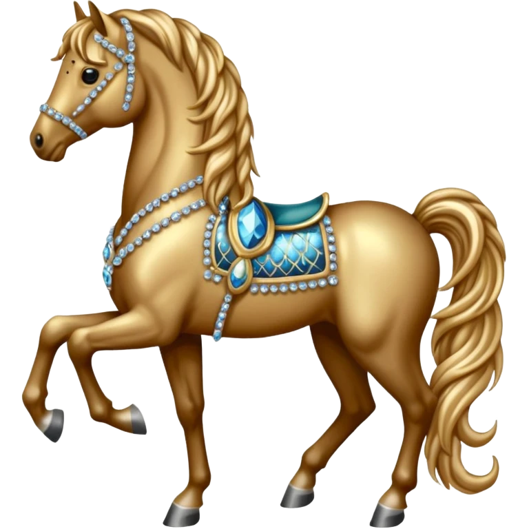 Horse made of small rhinestones renaissance emoji