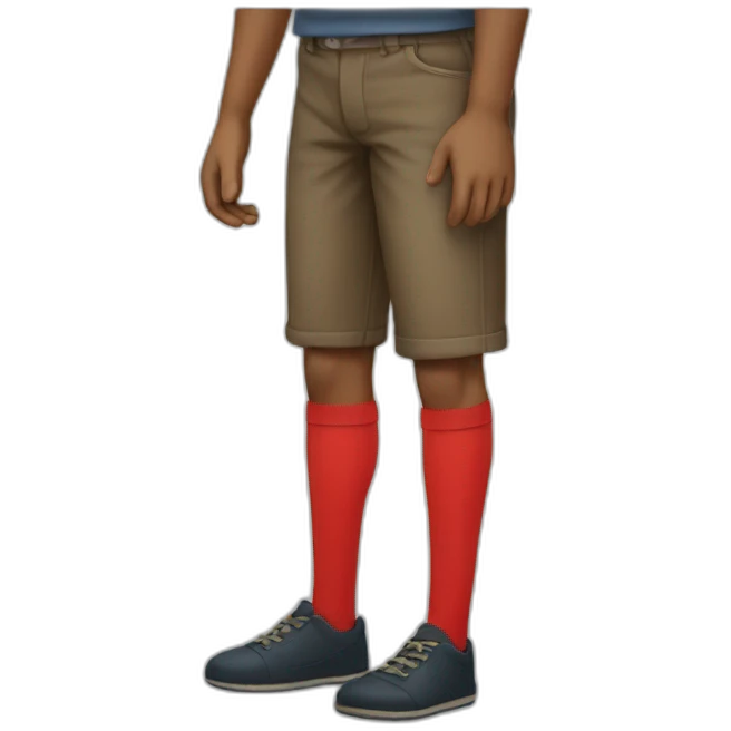 man standing-red knees legs emoji