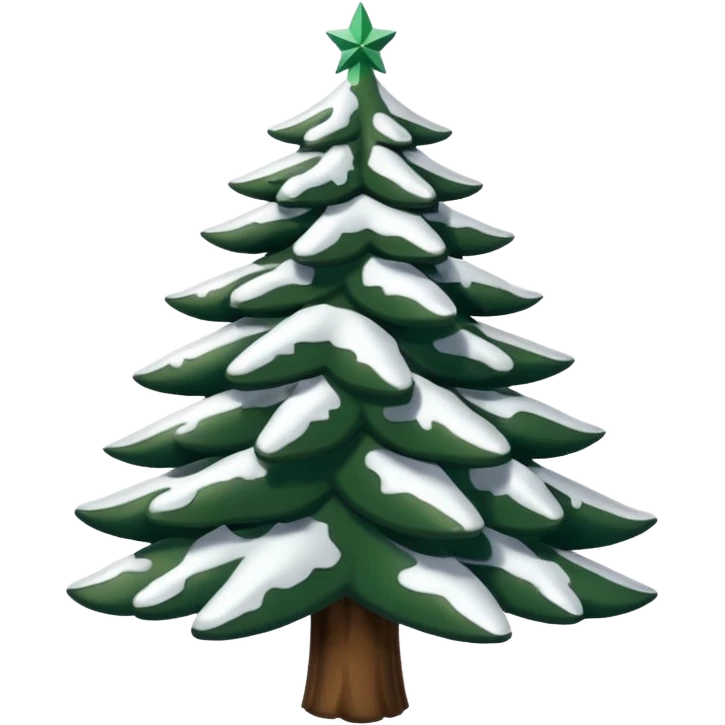 Sapin de Noël avec de la neige  sur les branches  emoji