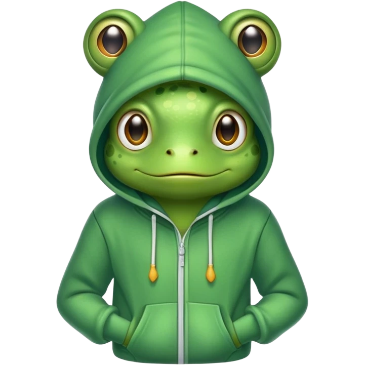 Frog wearing hoodie emoji