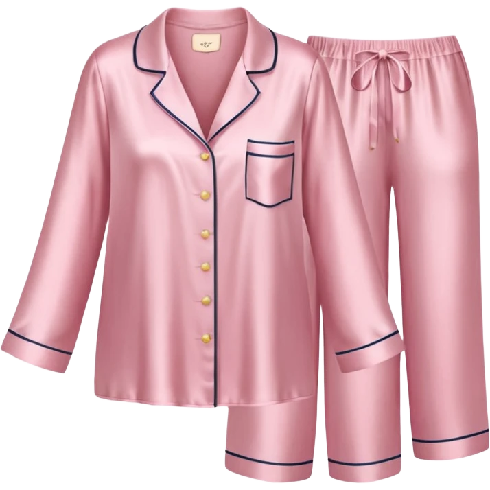 Light pink silk pyjamas set emoji