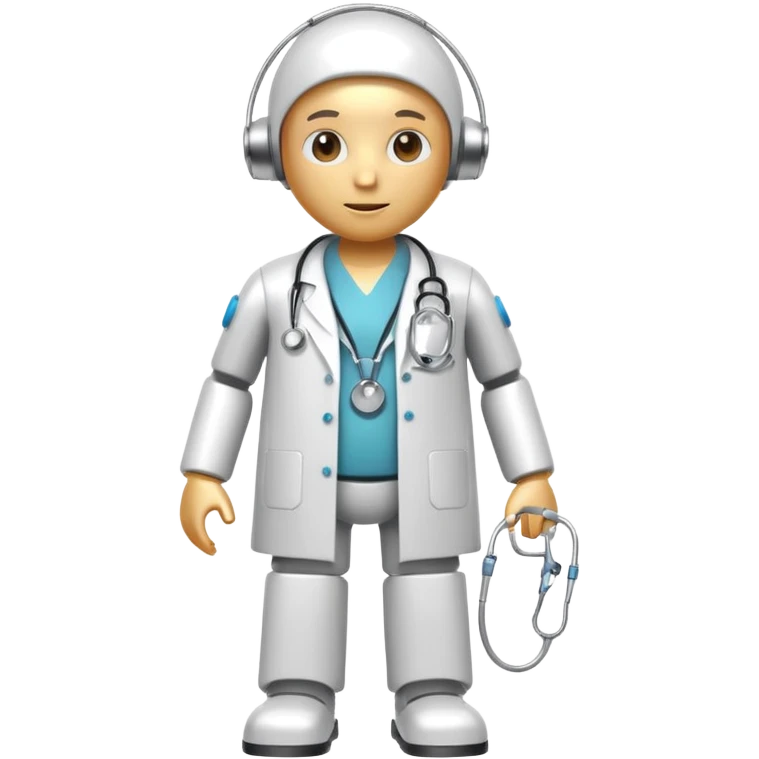 medical robot wearing a white coat and a stethoscope emoji