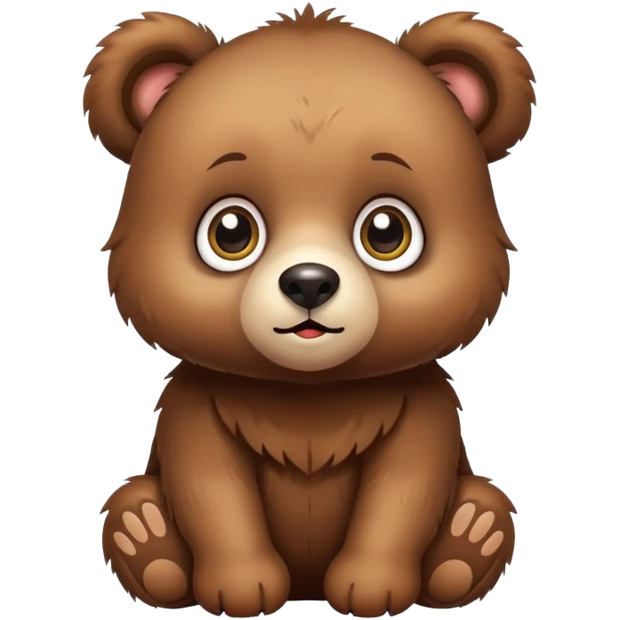 Cute bear cub with big eyes emoji