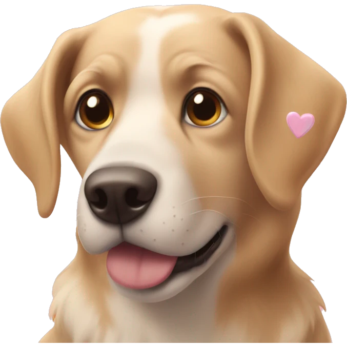 Dog with love hearts emoji