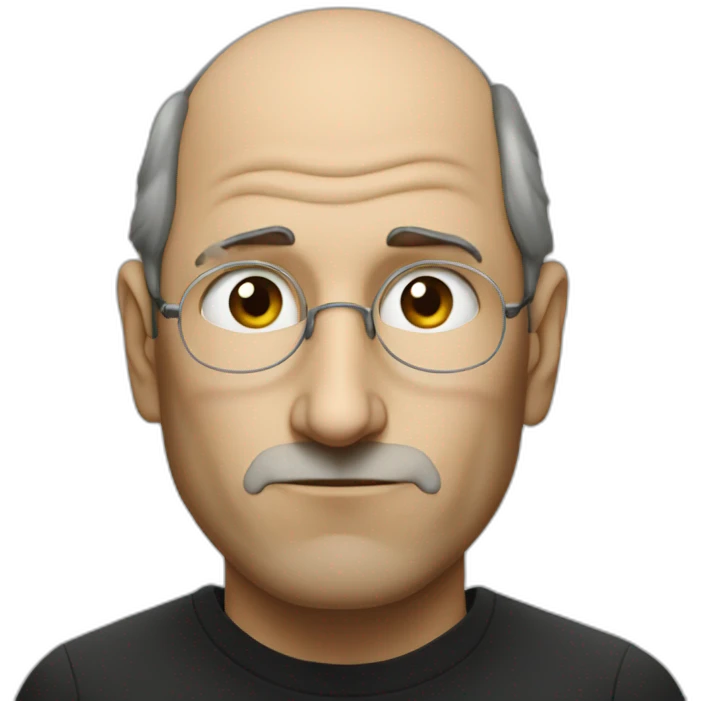 Steve Jobs with single sad tear running down his face emoji
