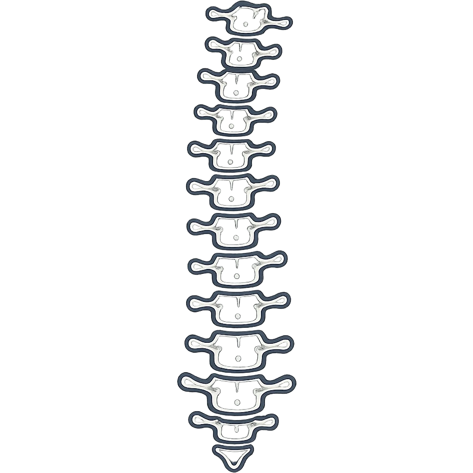 hand-drawn outlined human spine icon, X-ray style, no fill emoji