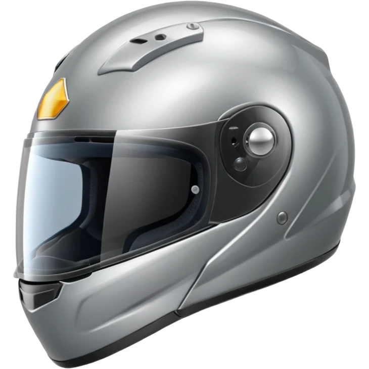 Shiny silver Motorcycle helmet emoji