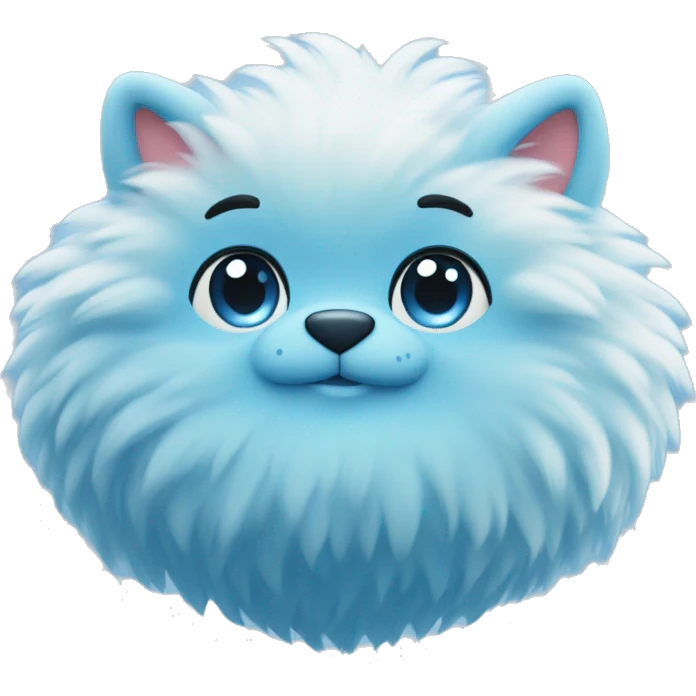 Fluffy heart shape blue colour  emoji