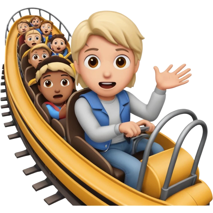 a person riding a rollercaster and being really scared emoji