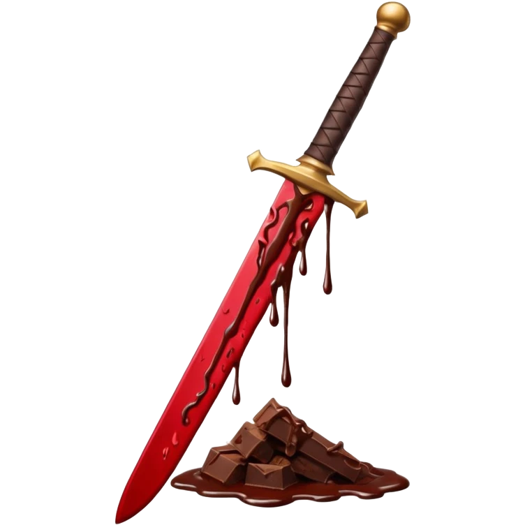 Blood on sword with chocolate emoji