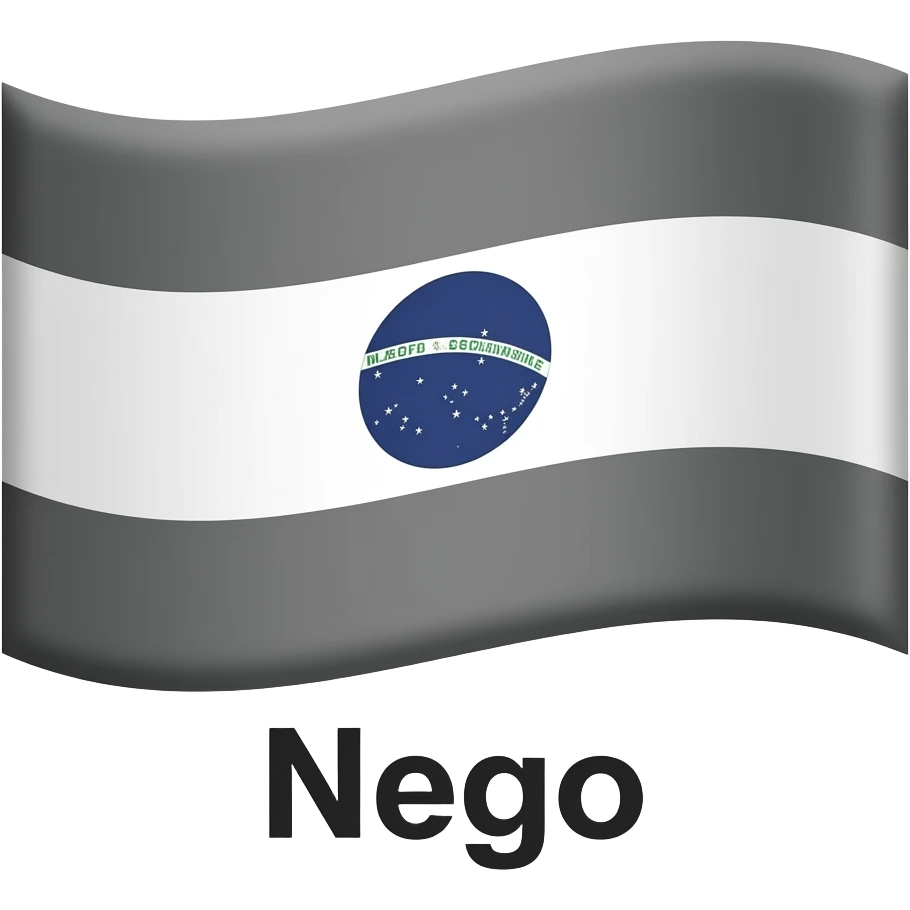 Flag of the state of Paraíba, the black and white one with "Nego" written on it. emoji