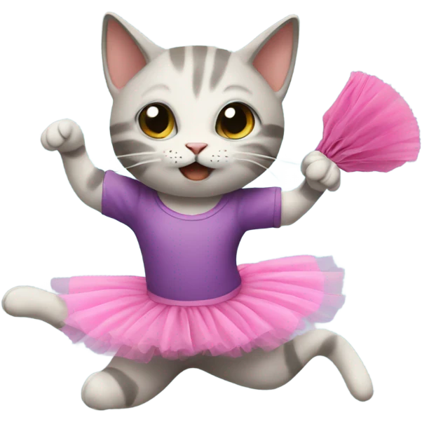 cat juggling with a tutu on emoji