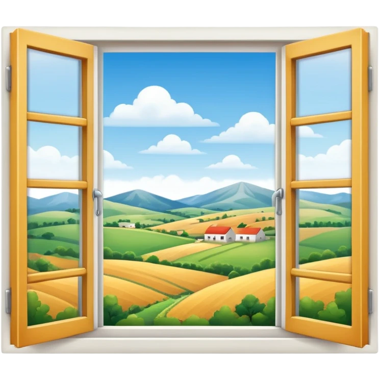 white open window countryside emoji