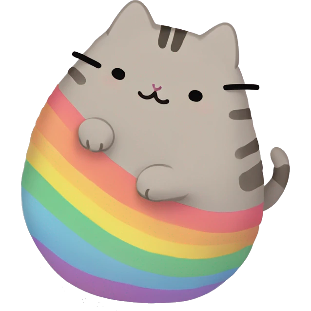  Colorful Rainbow pusheen    emoji