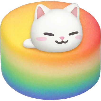 rainbow rice cake mochi cat emoji