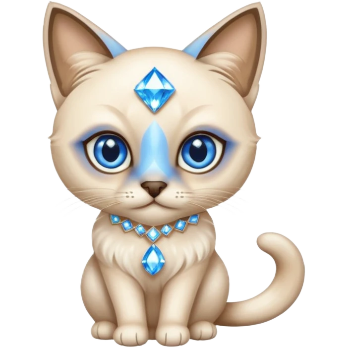 Siamese cat with diamonds emoji