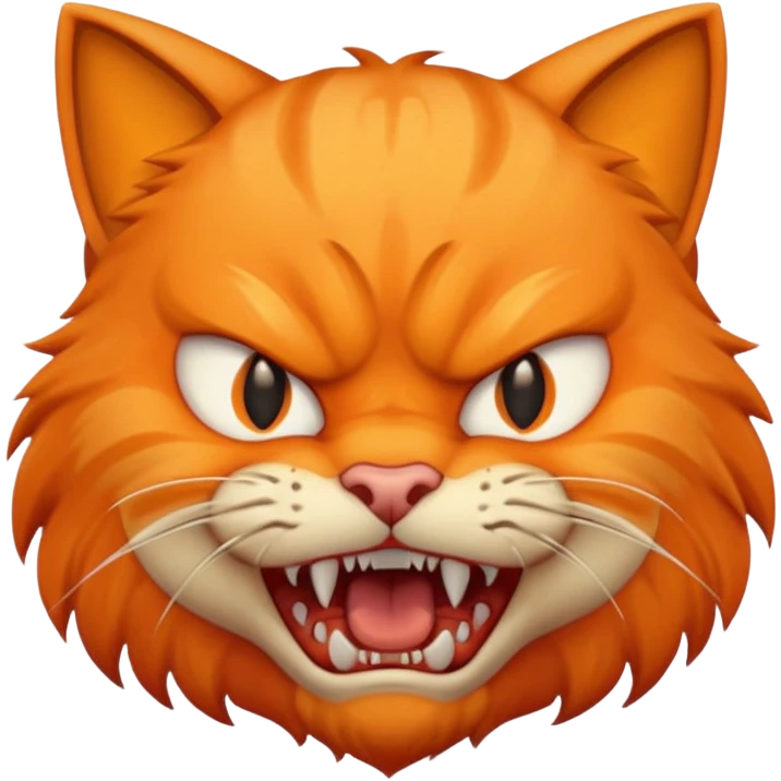 angry cat with fangs, front face  emoji