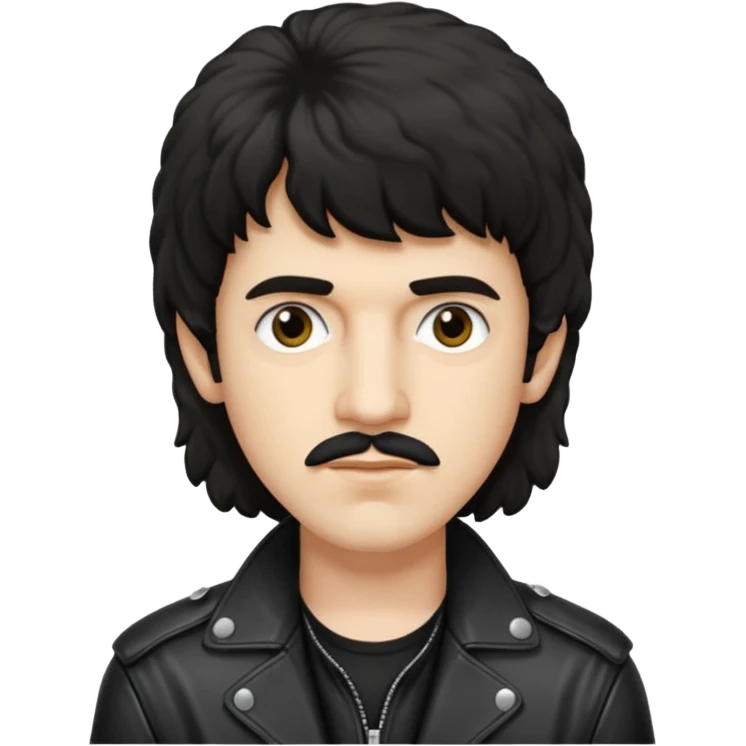 Phil Lynott with long dark brown hair emoji