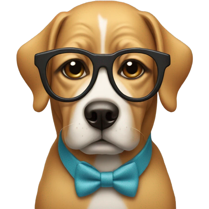 Dog wearing glasses emoji