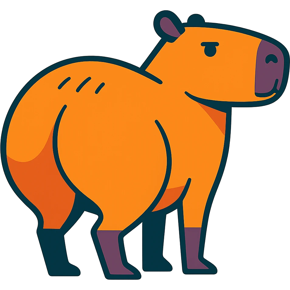 A capybara with a large butt emoji